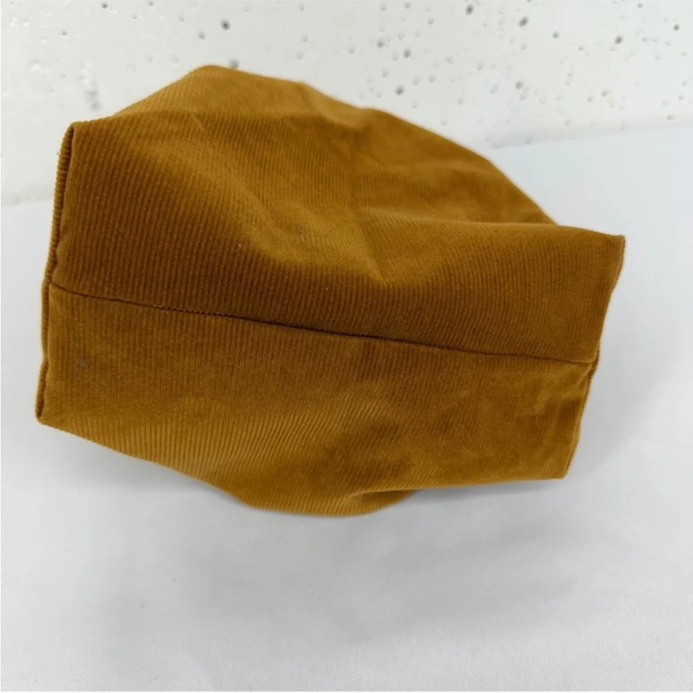 Merit Rust Brown Corduroy Tie Handle Cosmetic Bag NEW